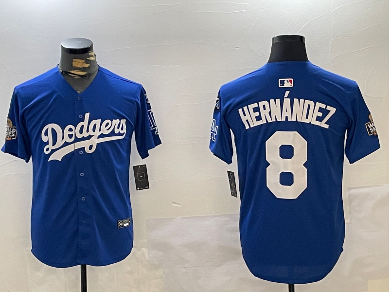 Men Los Angeles Dodgers #8 Yamamoto 2024 World series patch blue jersey 20241120154->los angeles dodgers->MLB Jersey